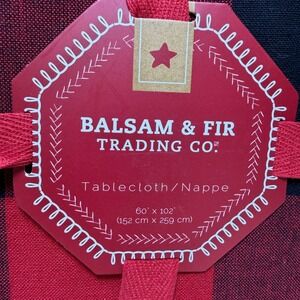 Balsam‎ & Fir Trading Co Red Black Buffalo Plaid Cotton Tablecloth 60x102 Oblong